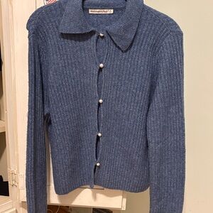 Abercrombie & Fitch Blue Cardigan Sweater